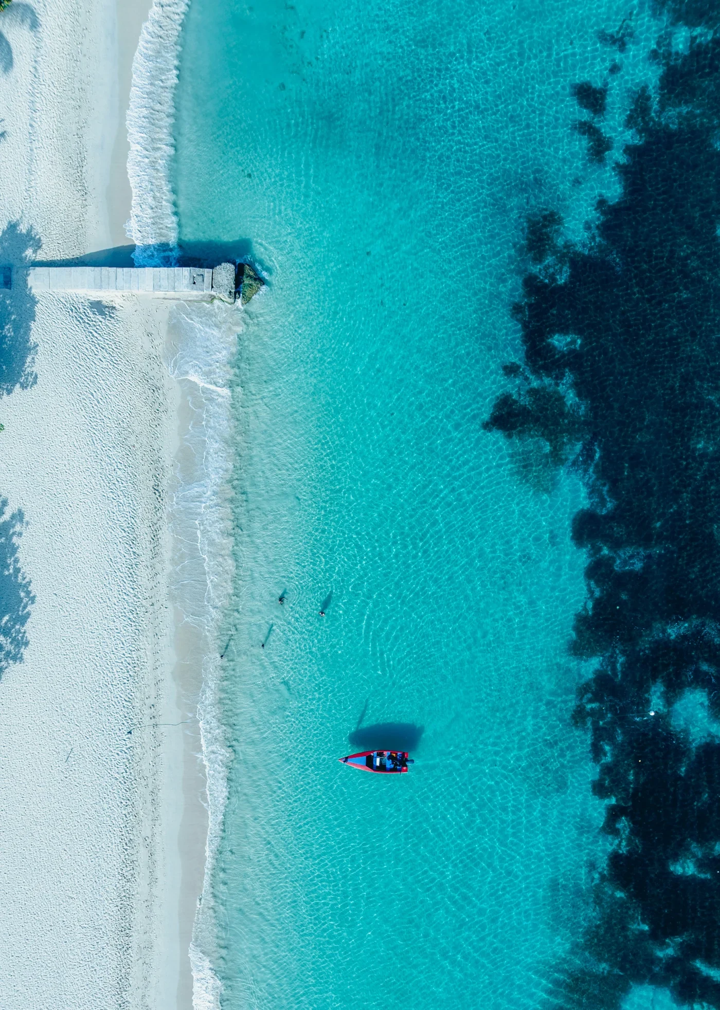 Turquoise sea viewed from above